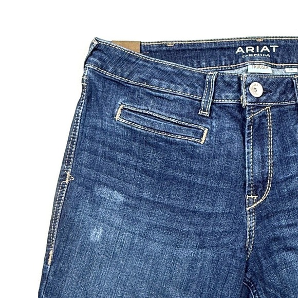 Ariat Denim - Ariat Denim Trouser Jeans Pacific Dark Wash Mid Rise Wide Leg Womens 33L